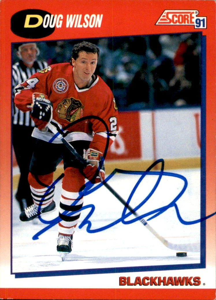 Doug Wilson Signed 1991/92 Score Card #35 Chicago Blackhawks
