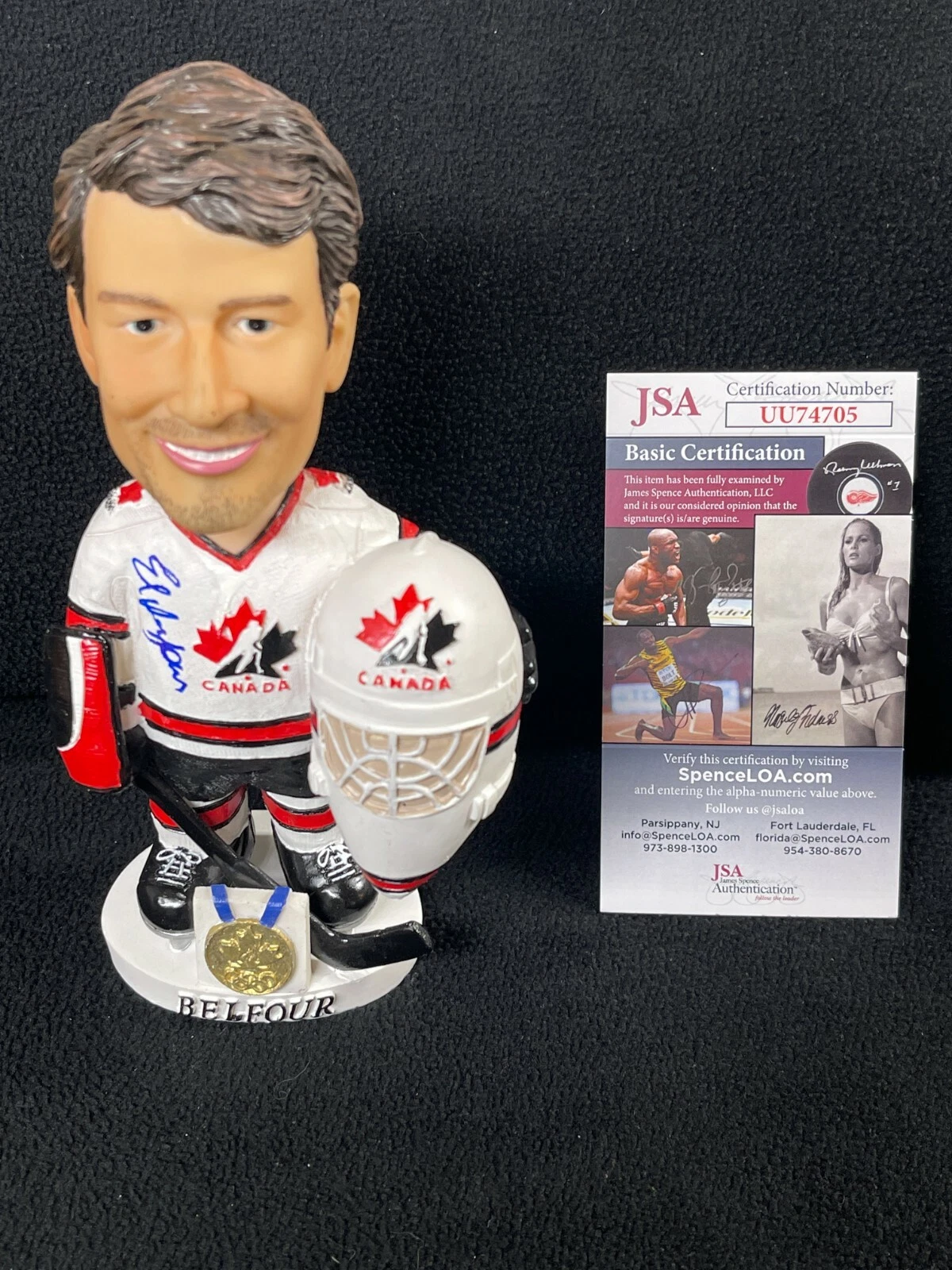 Ed Belfour Signed Team Canada Bobblehead Figure JSA COA Toronto Maple Leafs
