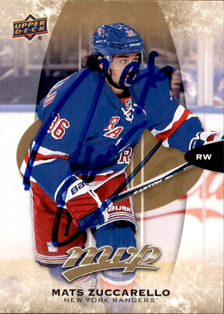 Mats Zuccarello Signed 2016/17 UD MVP Card #57 New York Rangers
