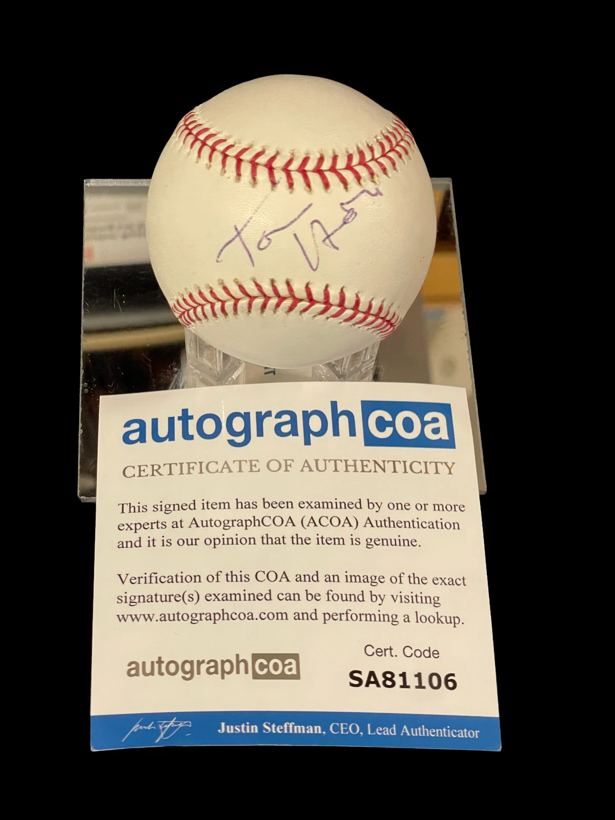 Tom Arnold True Lies Sons of Anarchy Rosanne Signed Autograph OML Baseball ACOA
