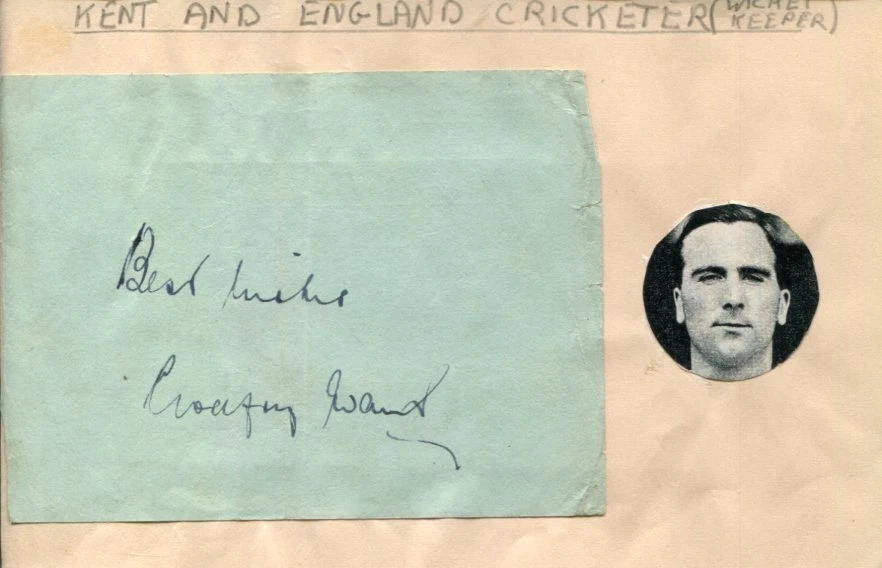 Godfrey Evans Cricket Kent County England National Team Signed Autograph
