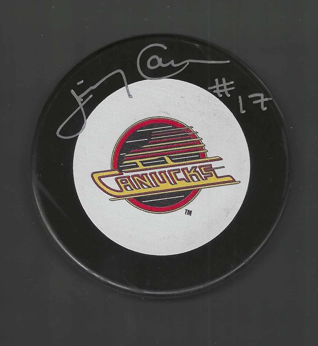 Jimmy Carson Signed Vancouver Canucks Puck
