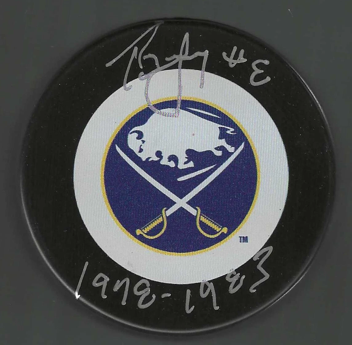 Tony McKegney Signed & Inscribed Buffalo Sabres Puck
