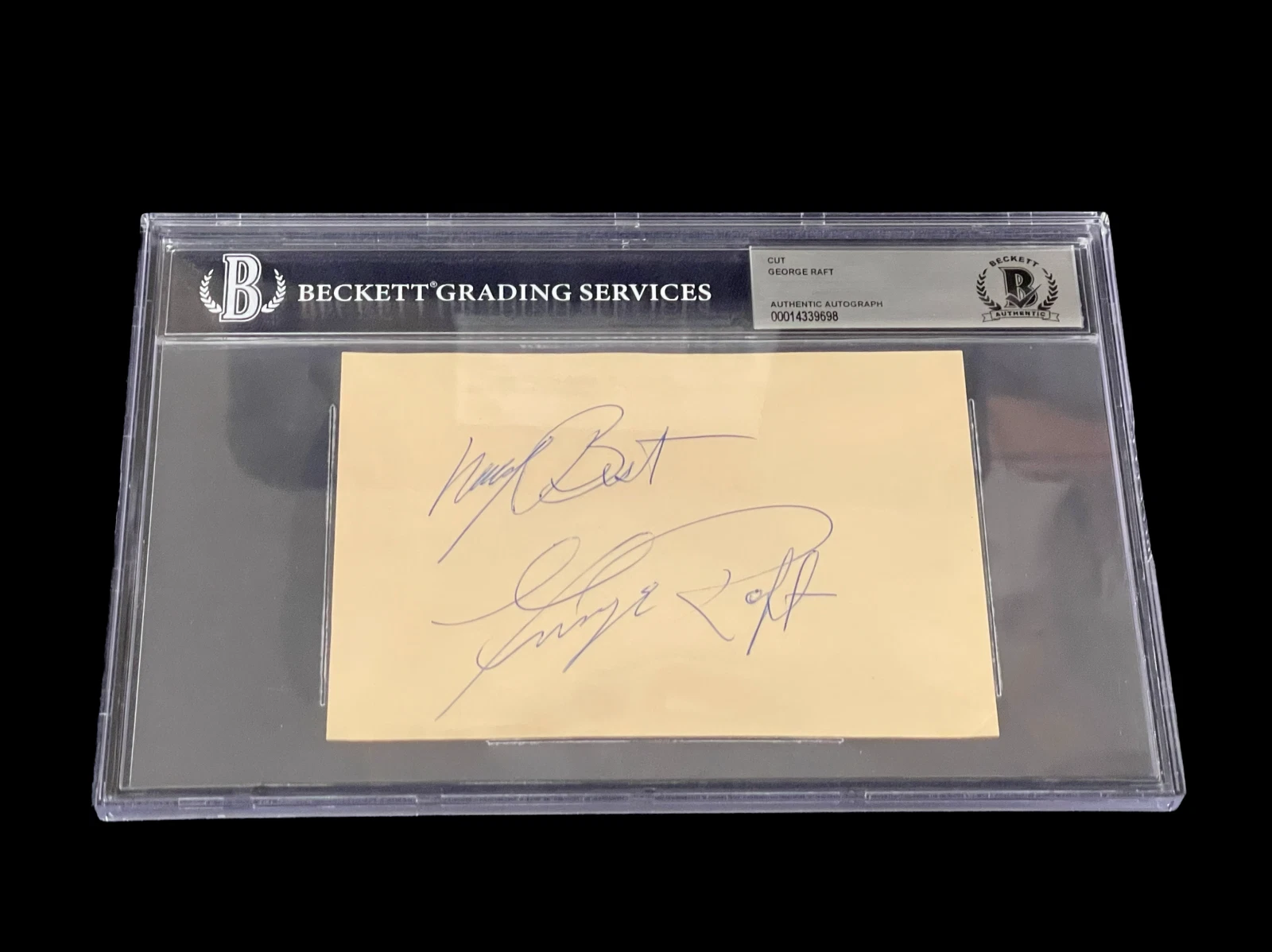 George Raft Some Like It Hot Johnny Angel Rare Signed Autograph BAS Beckett Slab
