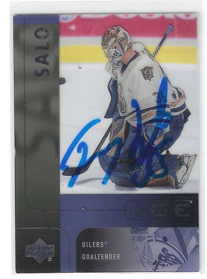 Tommy Salo Signed 2001/02 Upper Deck Ice Card #18 Edmonton Oilers
