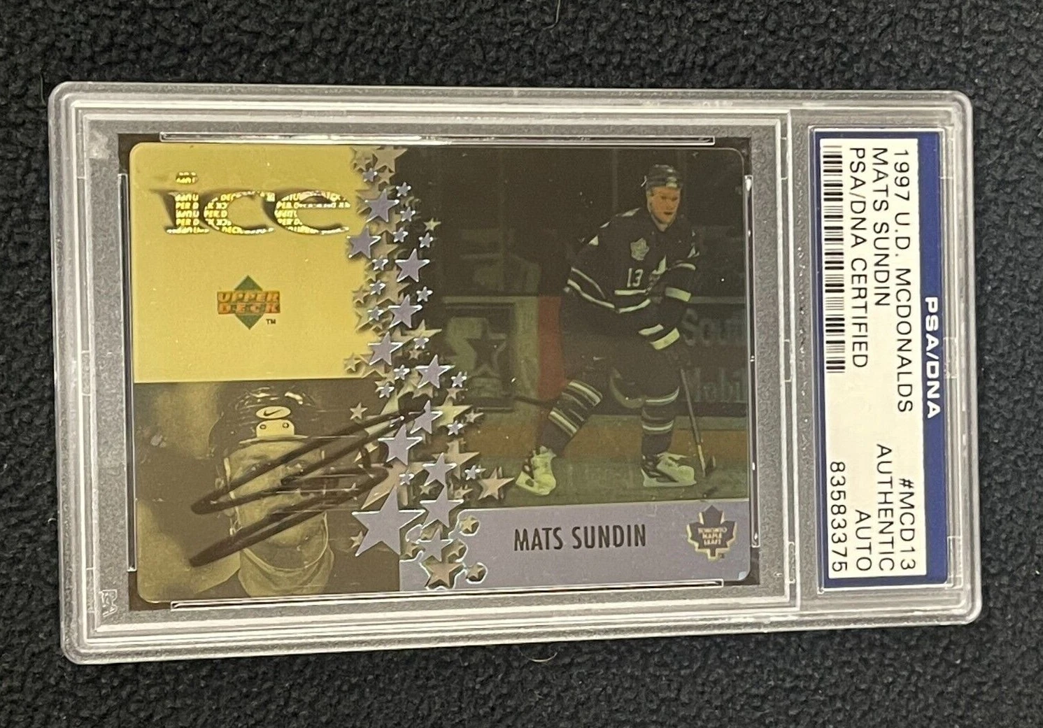Mats Sundin Signed 1997 Upper Deck McDonalds Card #McD13 PSA/DNA Maple Leafs
