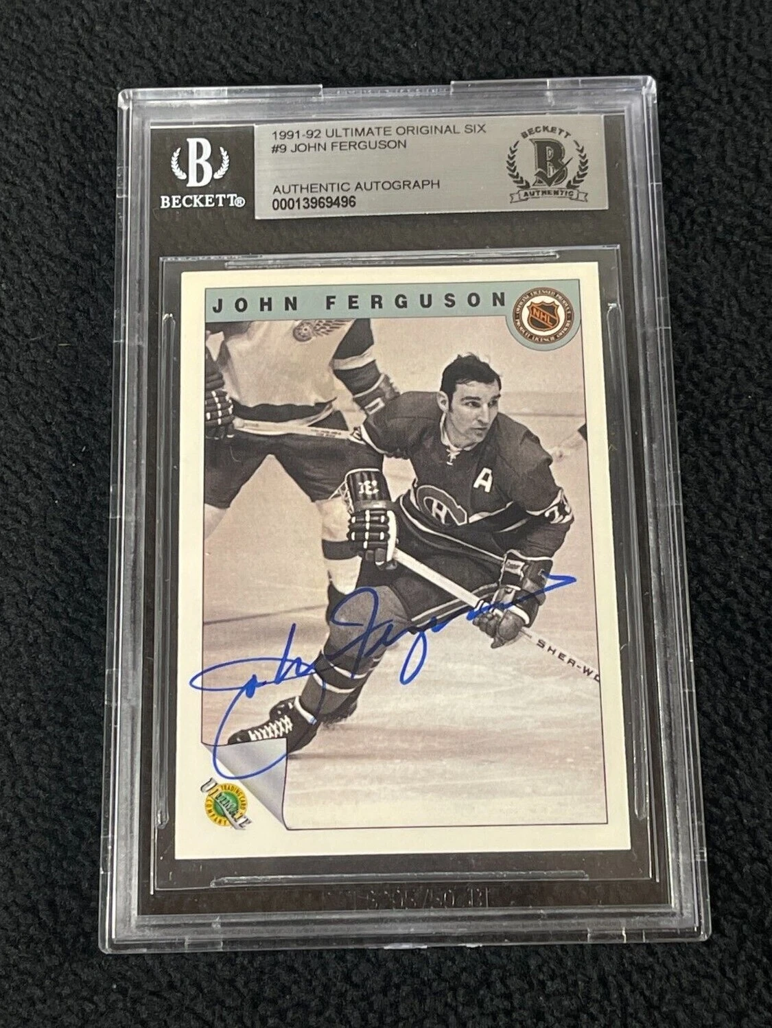 John Ferguson Signed 1991/92 Ultimate Original 6 Card #9 Beckett Certified
