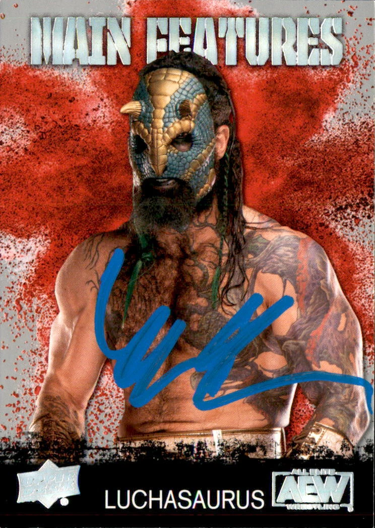 Luchasaurus Signed 2021 Upper Deck AEW Card MF-26

