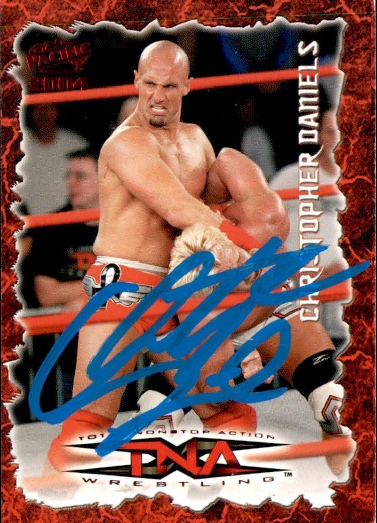 Christopher Daniels Signed 2004 Pacific TNA Red Rookie Card #10 AEW
