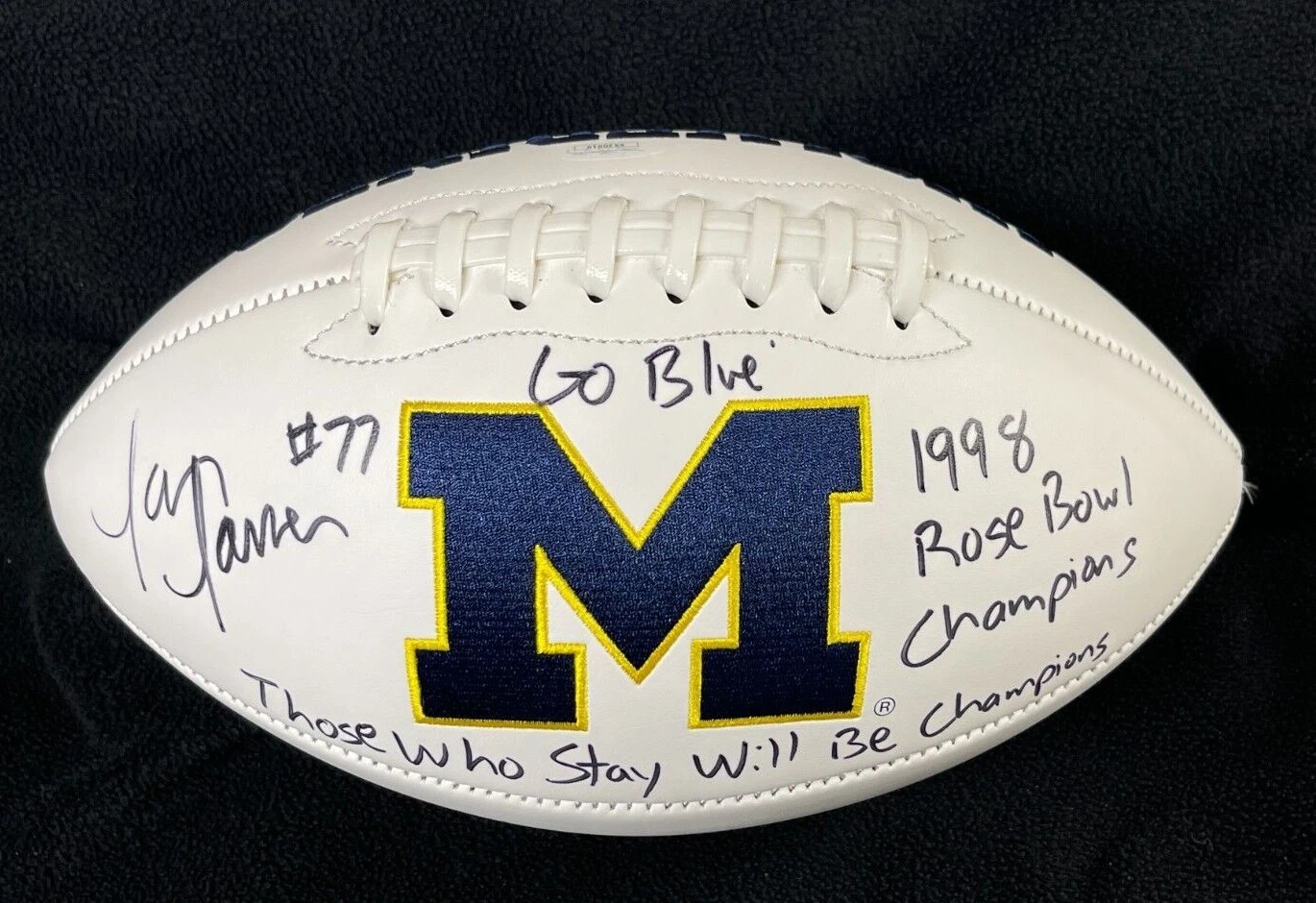 Jon Jansen Signed Multi Inscribed Rose Bowl Michigan Wolverines Football JSA COA
