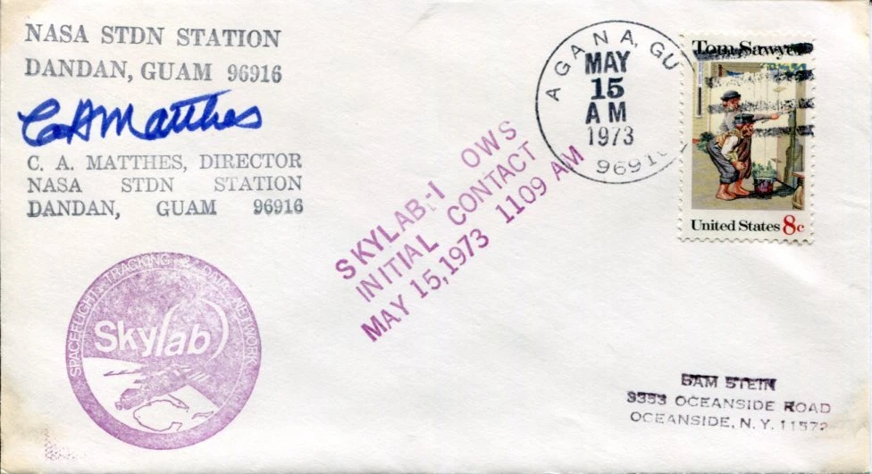 Chester Matthes Director Guam NASA STDN Station Skylab Signed Autograph Cover
