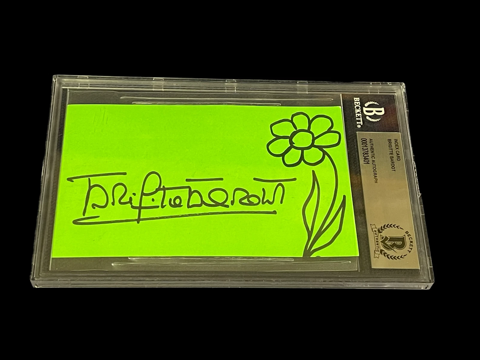 BRIGITTE BARDOT AND GOD CREATED WOMAN SIGNED AUTOGRAPH SKETCH SLAB BAS BECKETT COLLECTIBLE MEMORABILIA