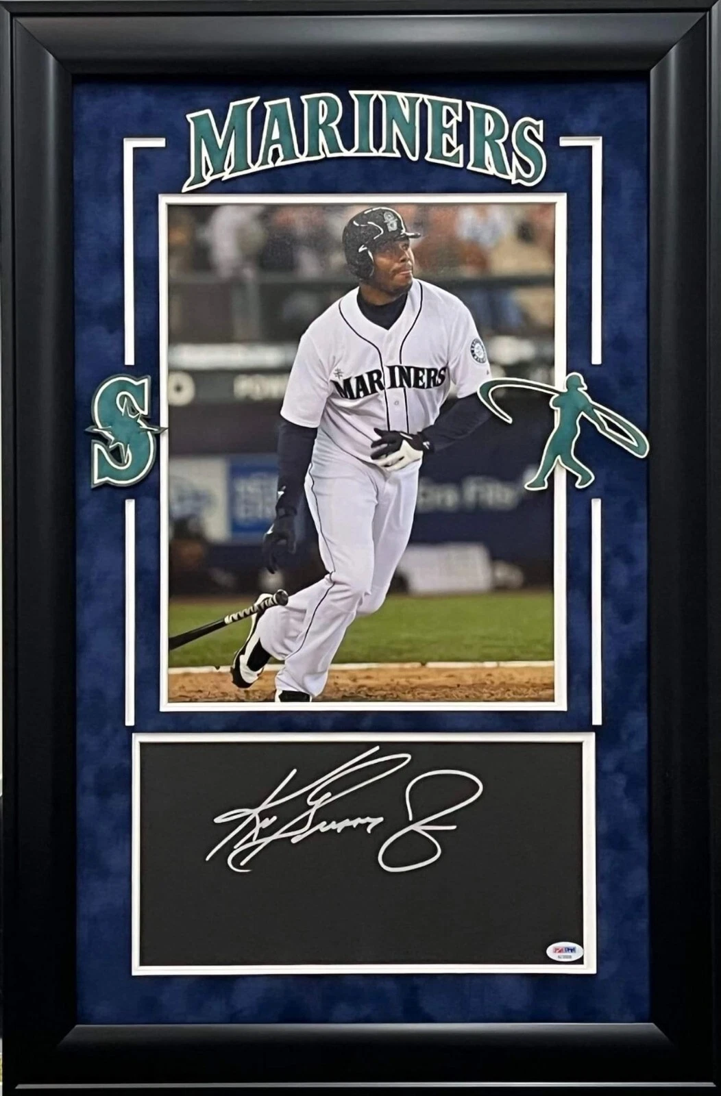 Ken Griffey Jr. Seattle Mariners HOF Rare Signed Autograph Photo Display PSA DNA
