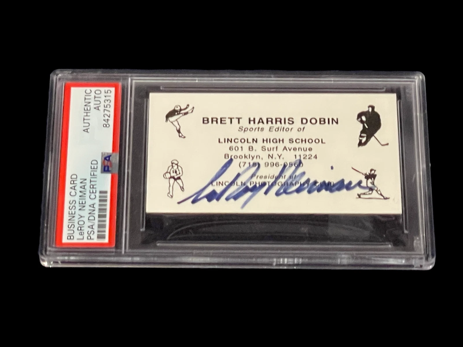 LeRoy Neiman Famous Sports Artist Boxing HOF Rare Signed Autograph PSA DNA Slab
