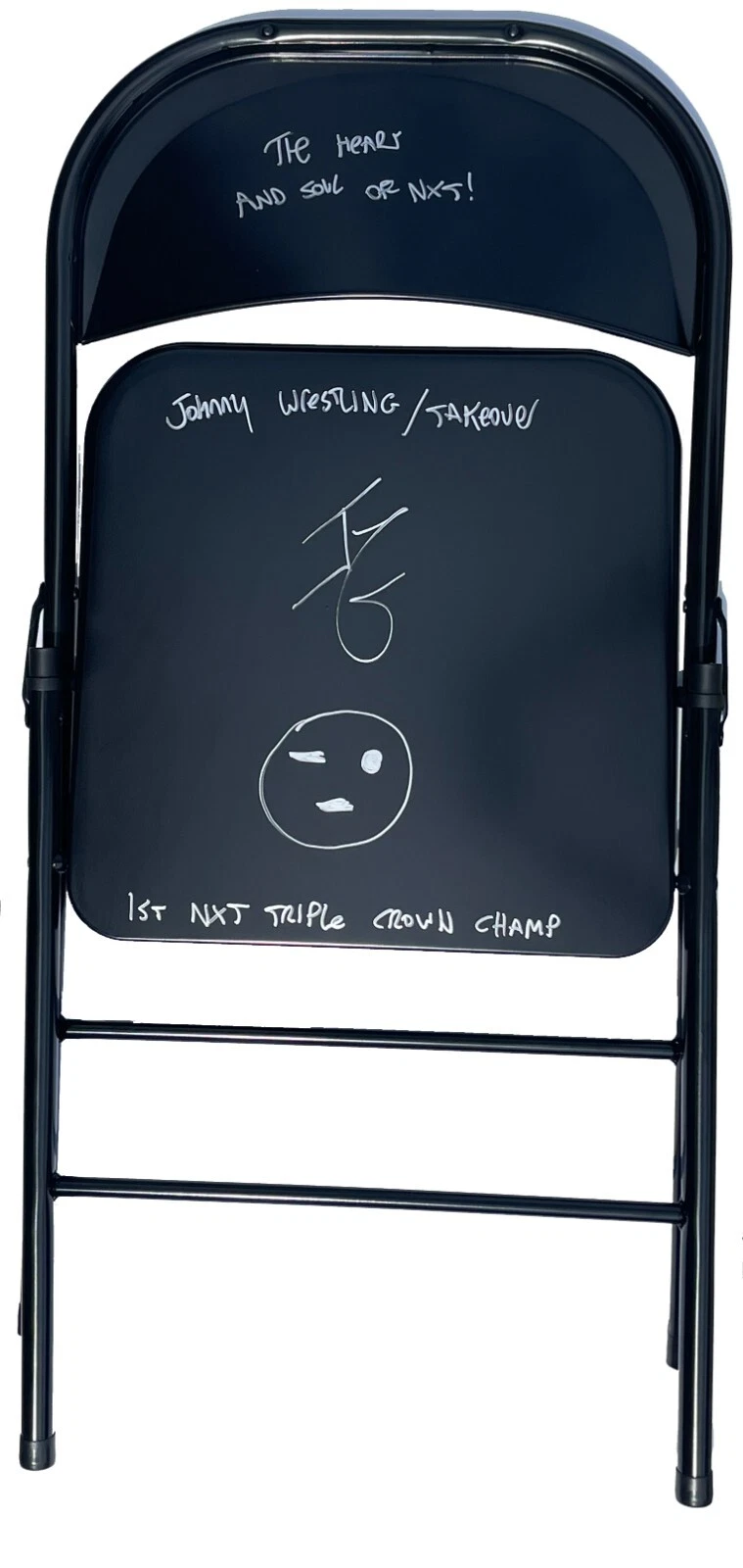 Johnny Gargano Signed Inscribed Heart And Soul Of NXT Steel Chair WWE JSA COA
