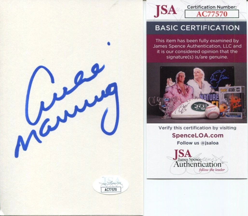 Archie Manning Ole Miss Rebels HOF New Orleans Saints Signed Autograph JSA
