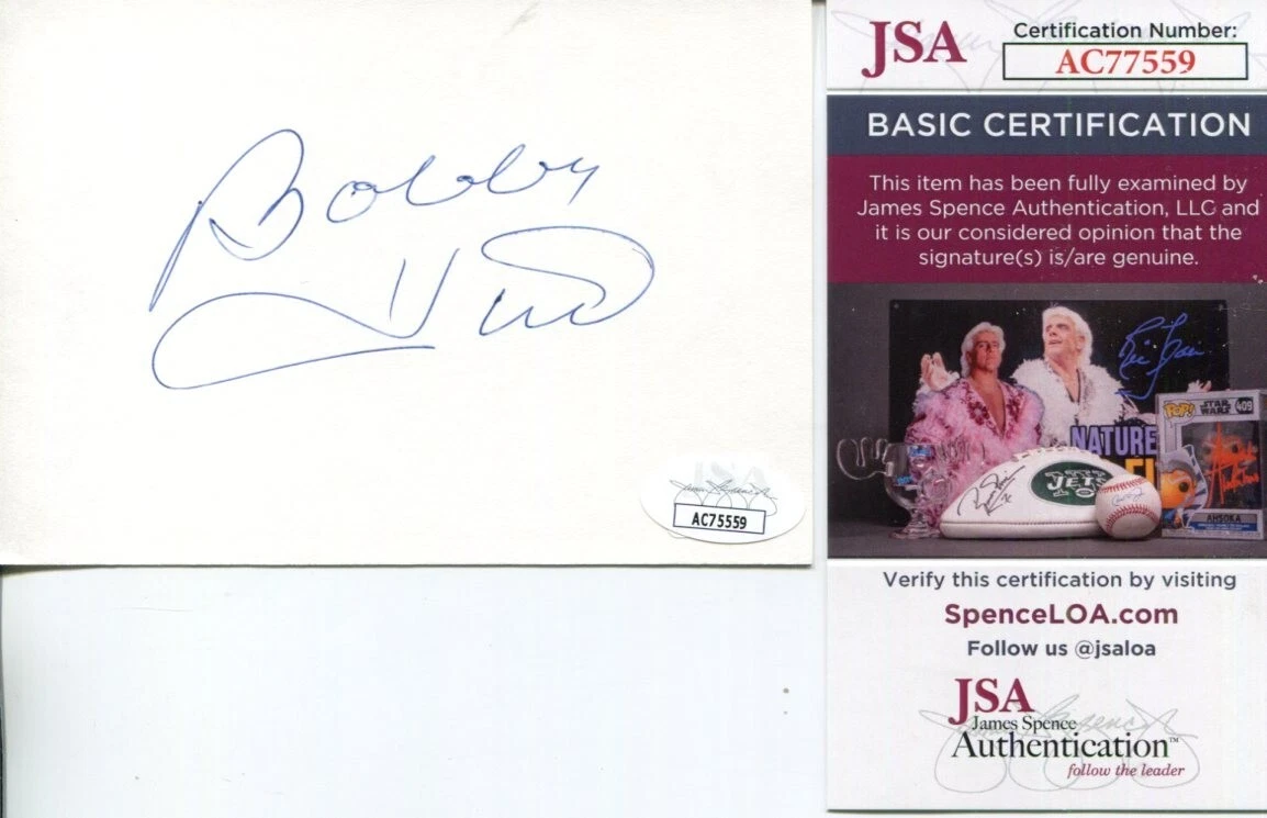 Bobby Hull Chicago Black Hawks Winnipeg Jets HOF Signed Autograph JSA
