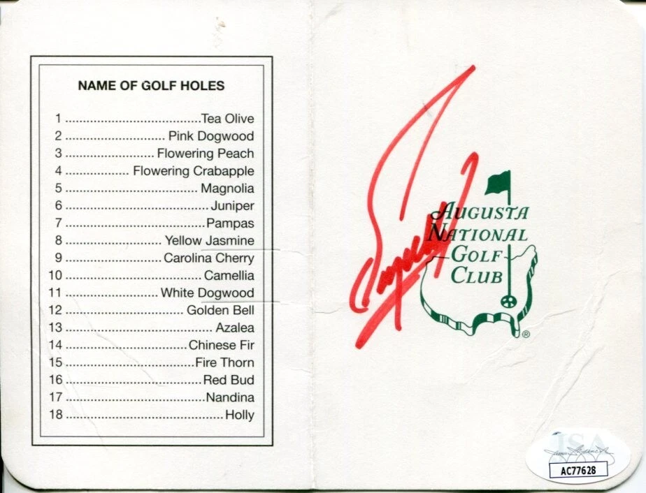 Fuzzy Zoeller PGA US Open Ryder Cup Golf Signed Autograph Masters Scorecard JSA
