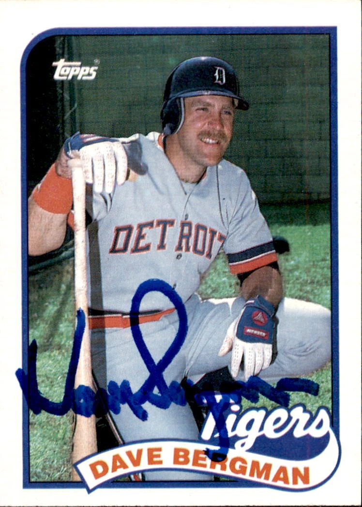 Dave Bergman Signed 1989 Topps Card #631 Detroit Tigers
