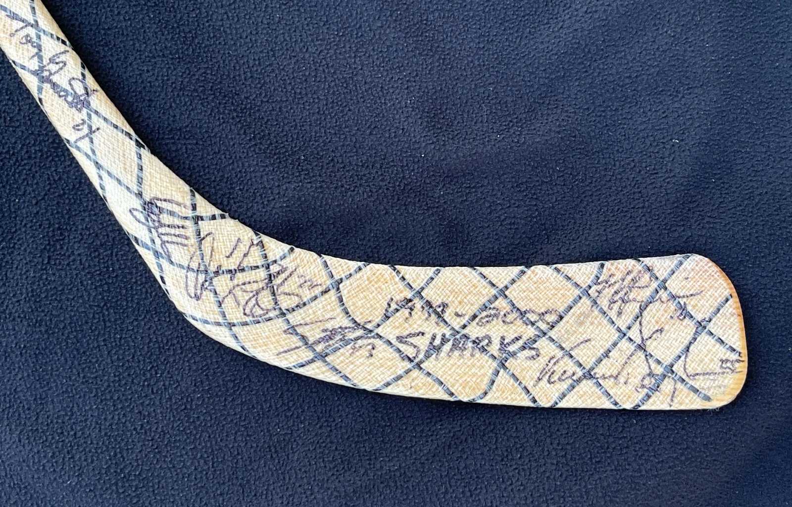 1999-00 San Jose Sharks Team Signed Hockey Stick JSA LOA COA Nabokov Rookie Year
