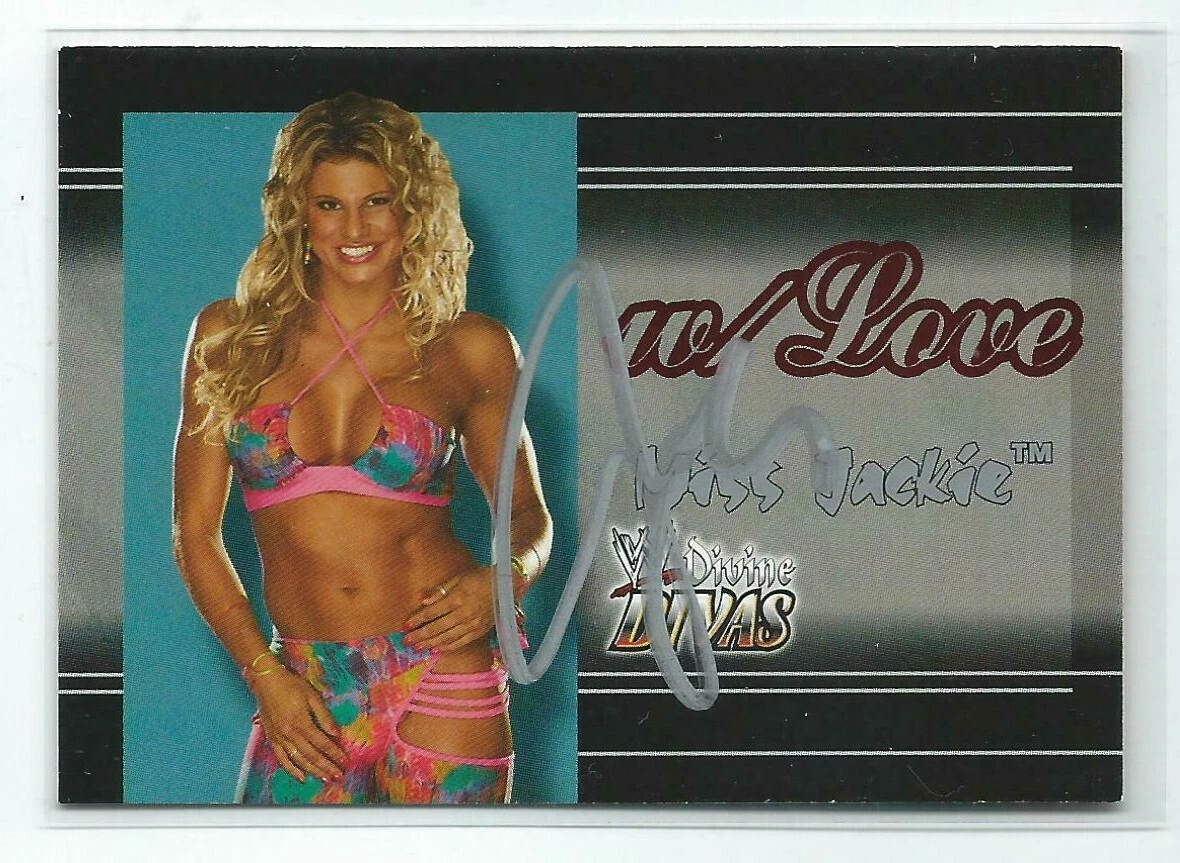 Miss Jackie Signed 2003 Fleer WWE Divine Divas With Love Card #16

