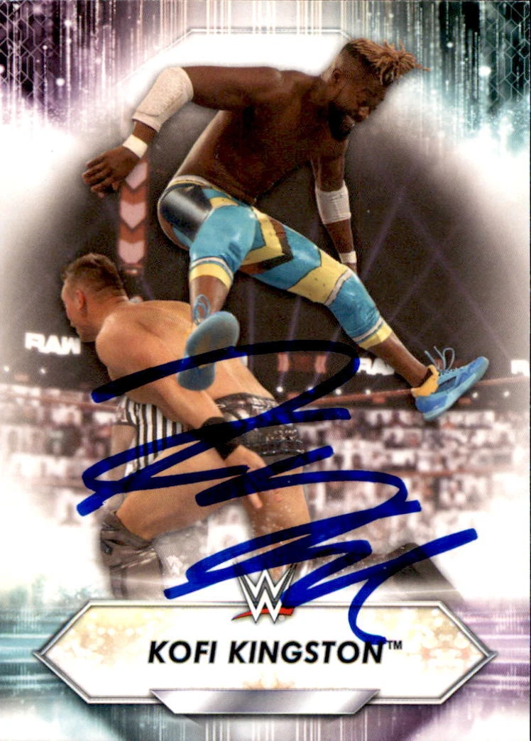 Kofi Kingston Signed 2021 Topps WWE Card #115 New Day
