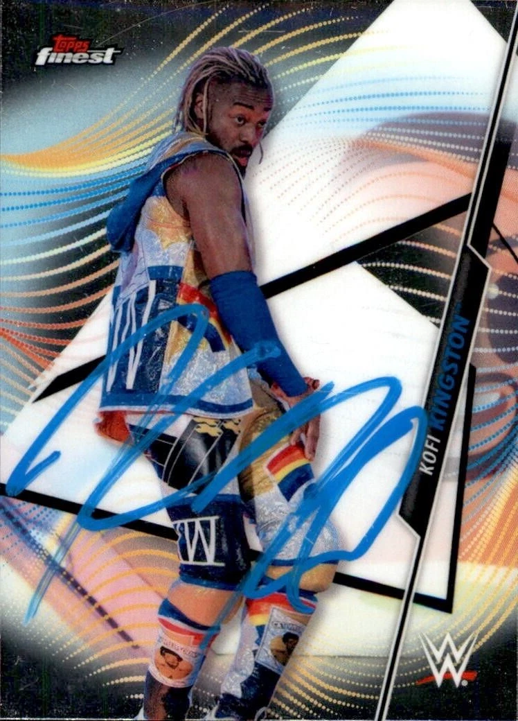 Kofi Kingston Signed 2020 Topps Finest WWE Card #50 New Day
