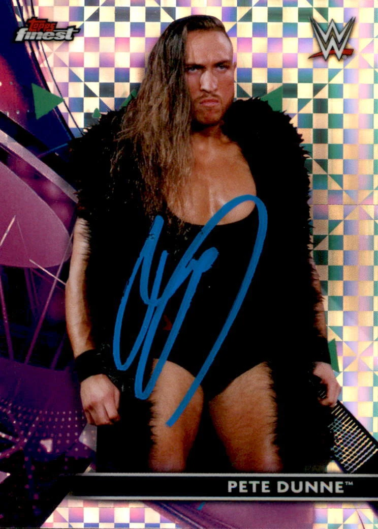 Pete Dunne Signed 2021 Topps Finest WWE NXT X-Fractor Card #92
