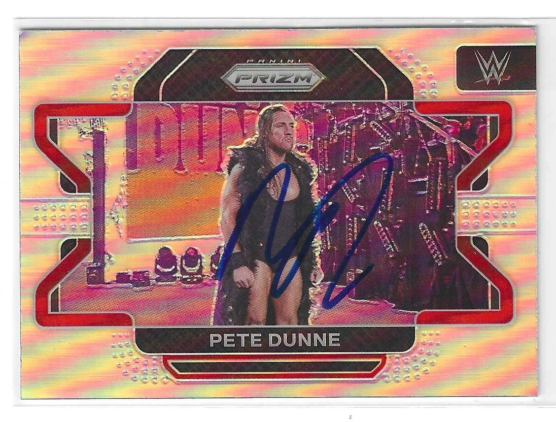 Pete Dunne Signed 2022 Panini Prizm WWE Refractor Card #68
