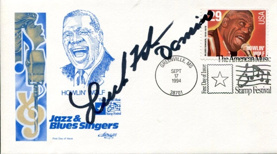 Fats Domino Blueberry Hill Blues Rock & Roll Singer Signed Autograph FDC JSA
