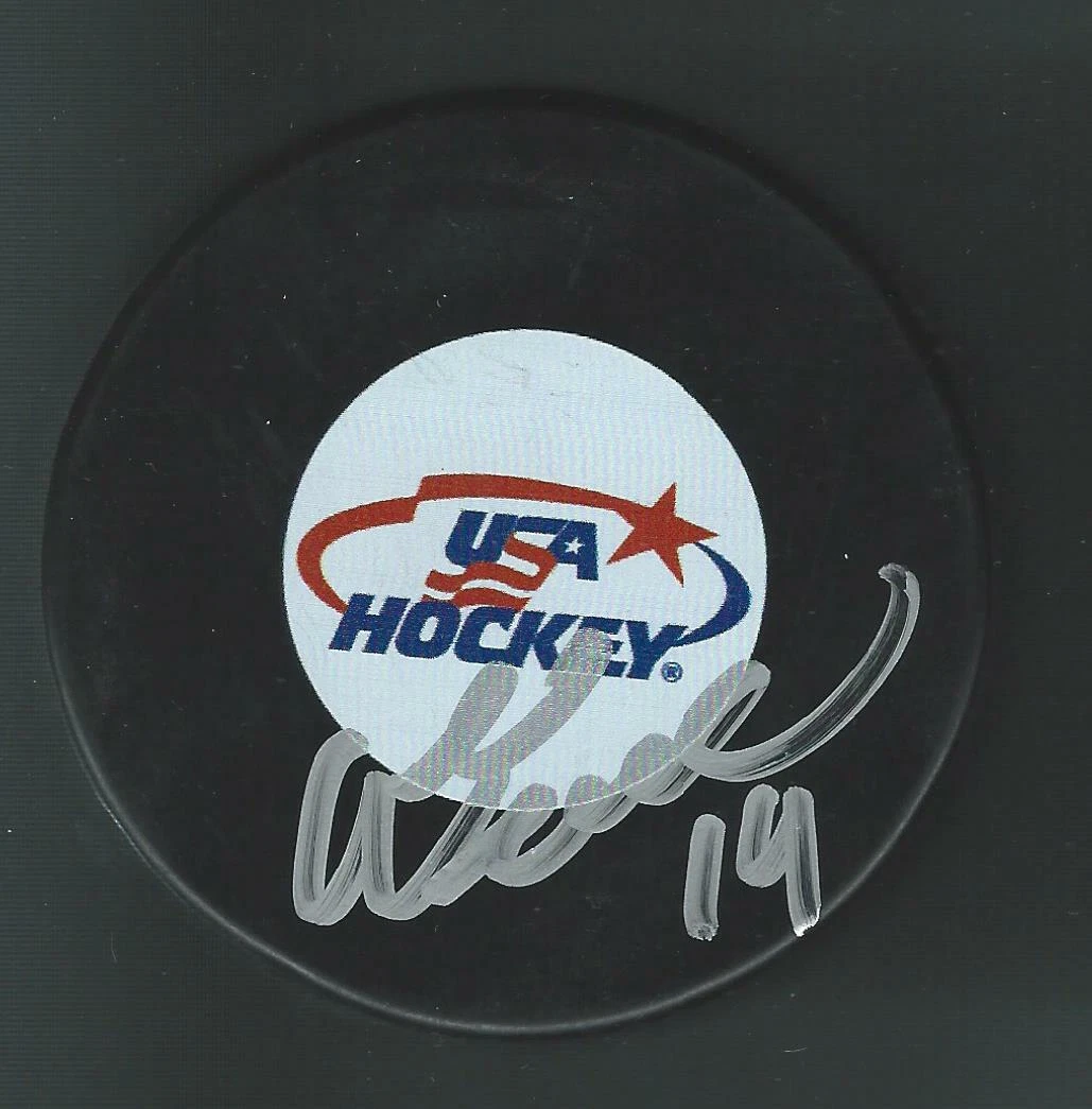 Alex Turcotte Signed Team USA Hockey Puck Los Angeles Kings

