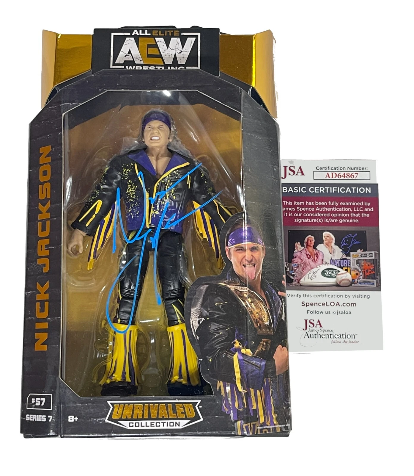 Nick Jackson Signed AEW Series 7 Action Figure #57 JSA COA WWE Young Bucks
