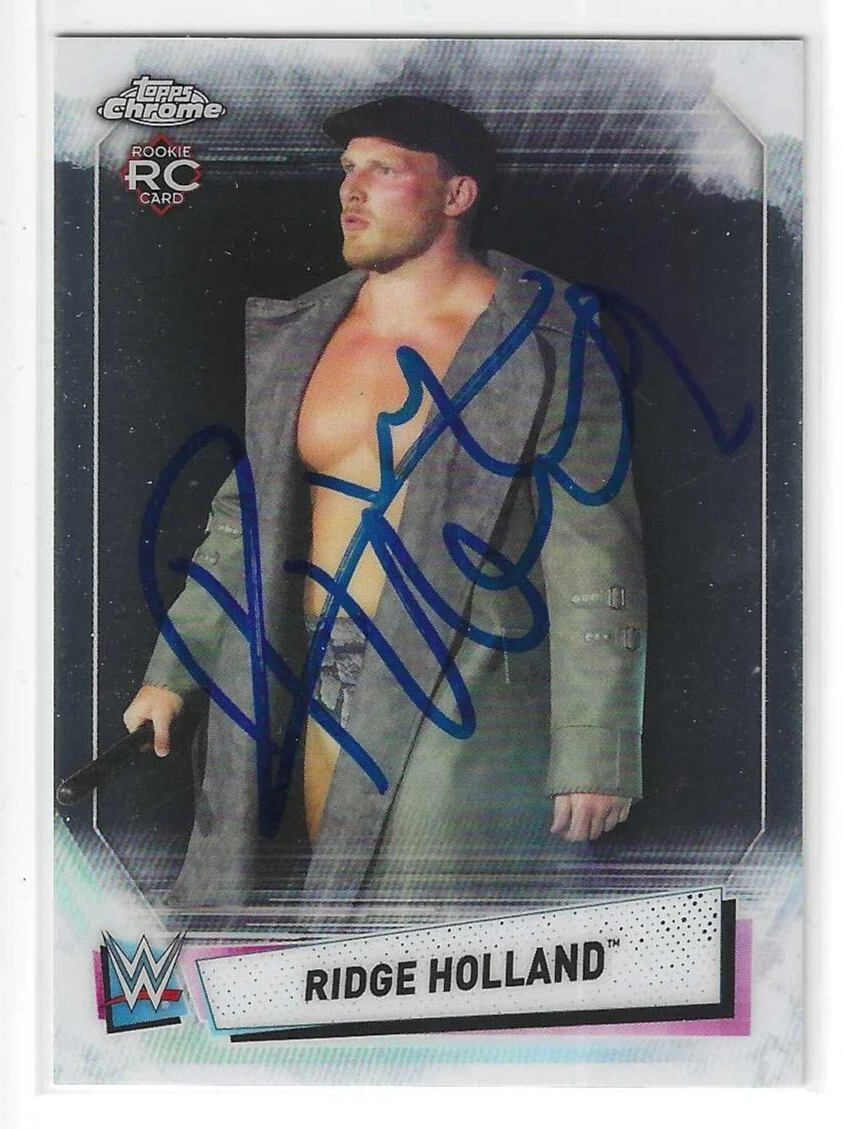 Ridge Holland Signed 2021 Topps Chrome WWE Rookie Card #91
