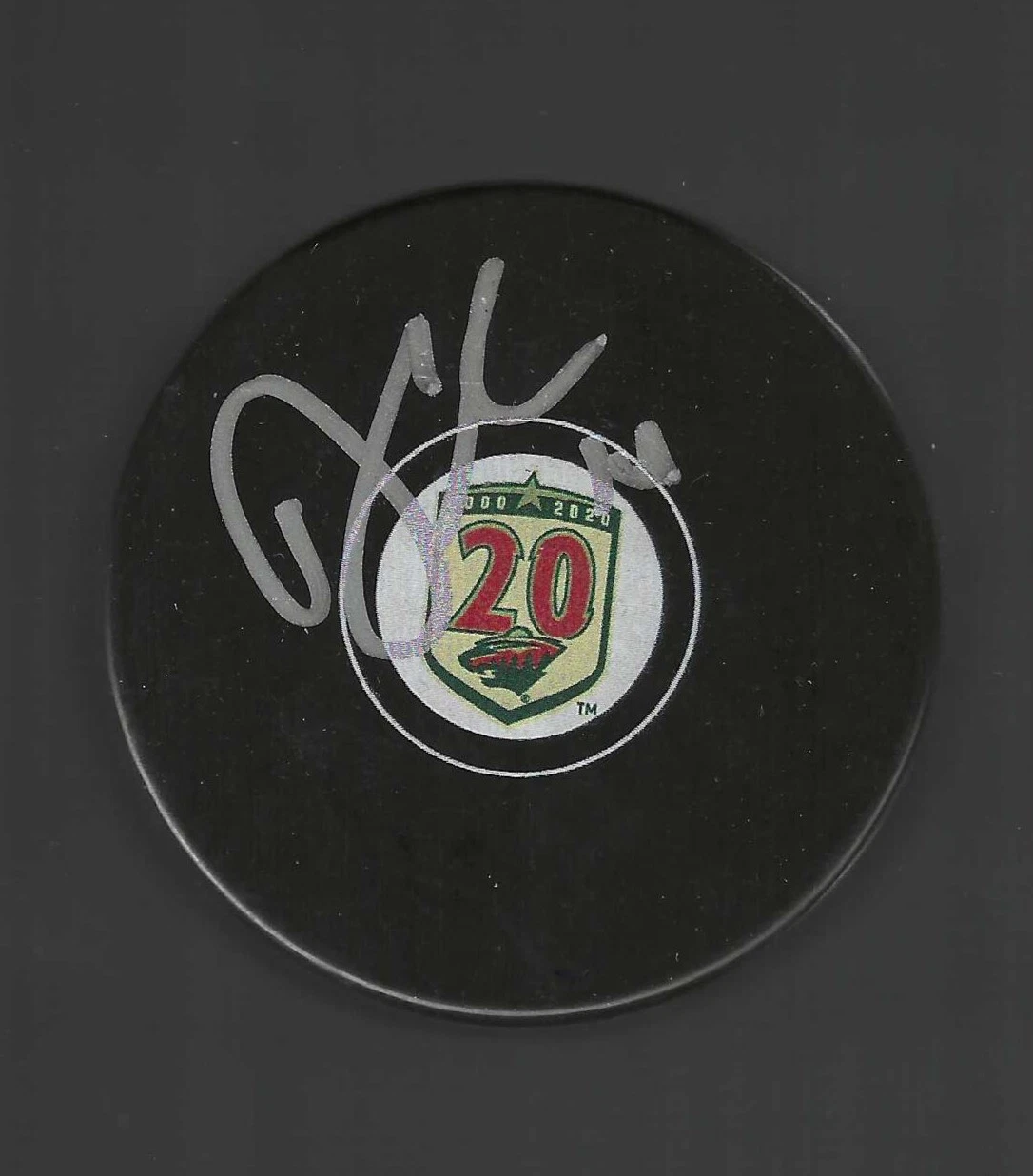 Darby Hendrickson Signed Minnesota Wild 20th Anniversary Puck

