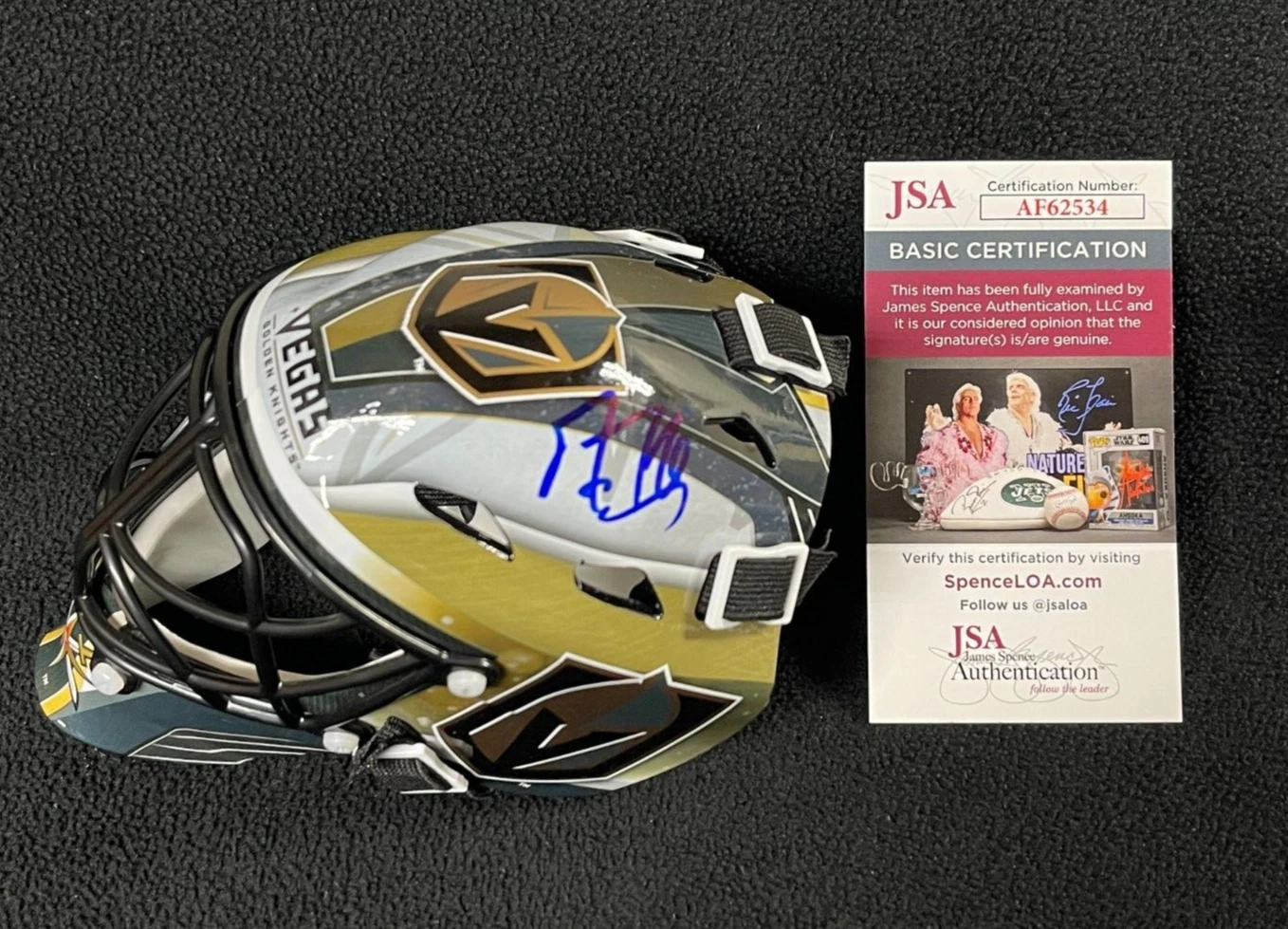 Marc-Andre Fleury Signed Vegas Golden Knights Mini Goalie Mask JSA COA Wild
