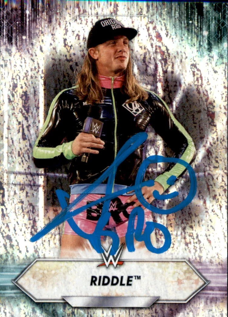 Matt Riddle Signed 2021 Topps WWE Foilboard Parallel Card #129
