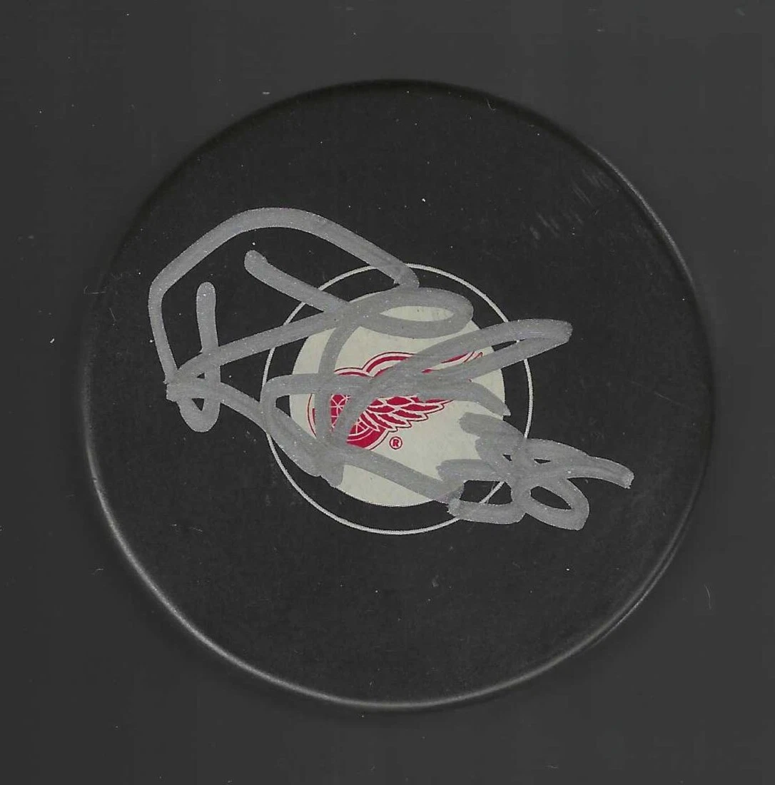 Robert Hagg Signed Detroit Red Wings Large Logo Puck
