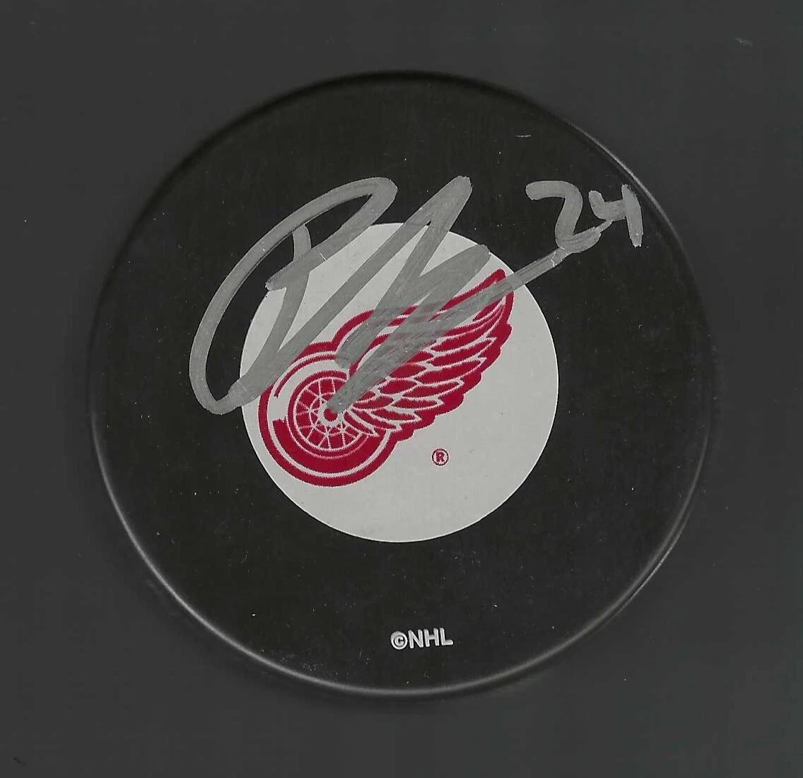 Pius Suter Signed Detroit Red Wings Large Logo Puck
