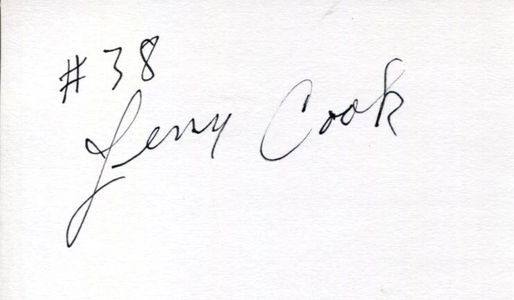 Jerry Cook NASCAR 50 Greatest Driver Motorsports HOF Signed Autograph
