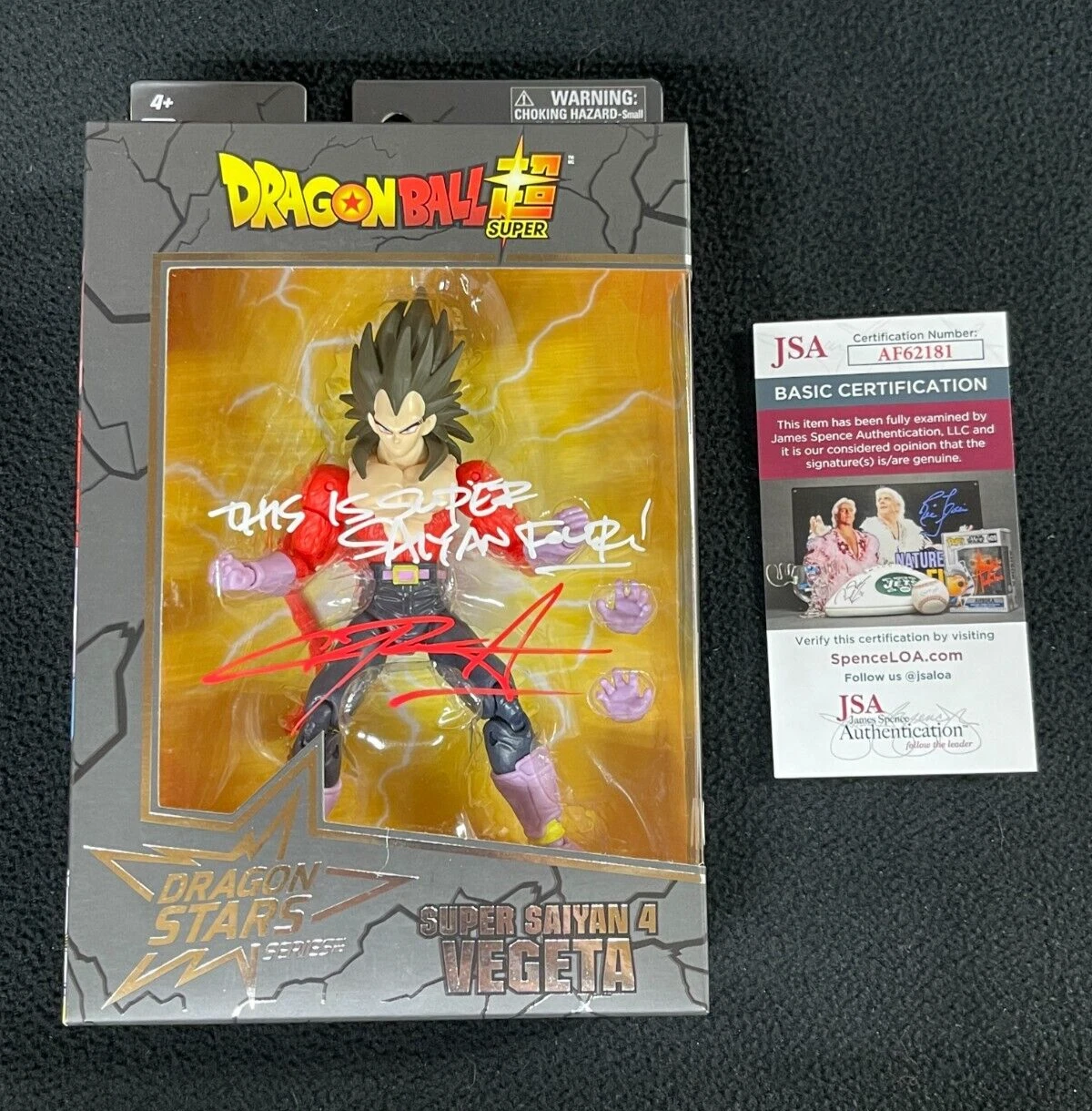 Chris Sabat Signed Inscribed Dragon Ball Z Super Saiyan 4 Vegeta Figure JSA COA
