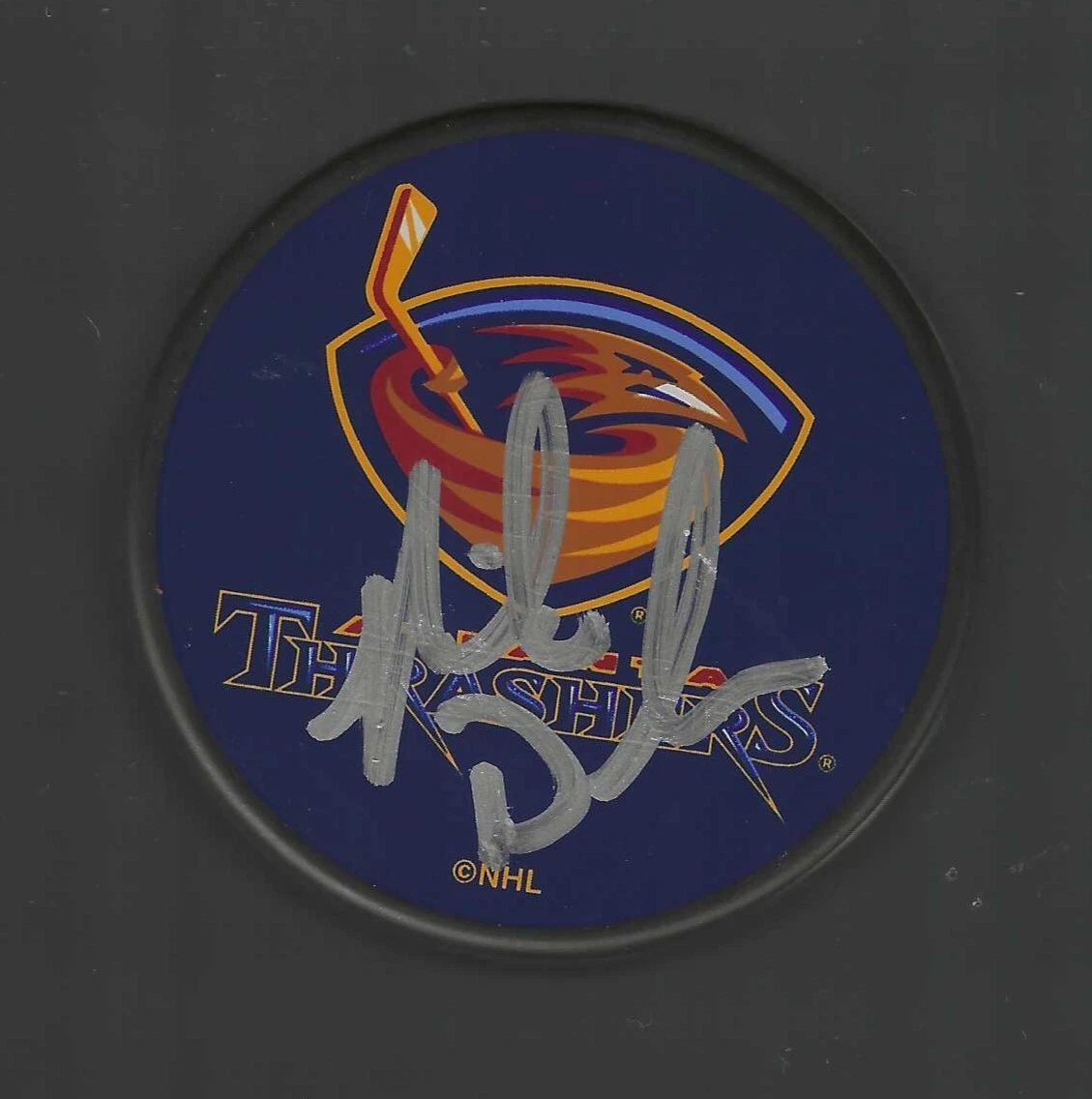 Mike Dunham Signed Atlantha Thrashers Souvenir Puck
