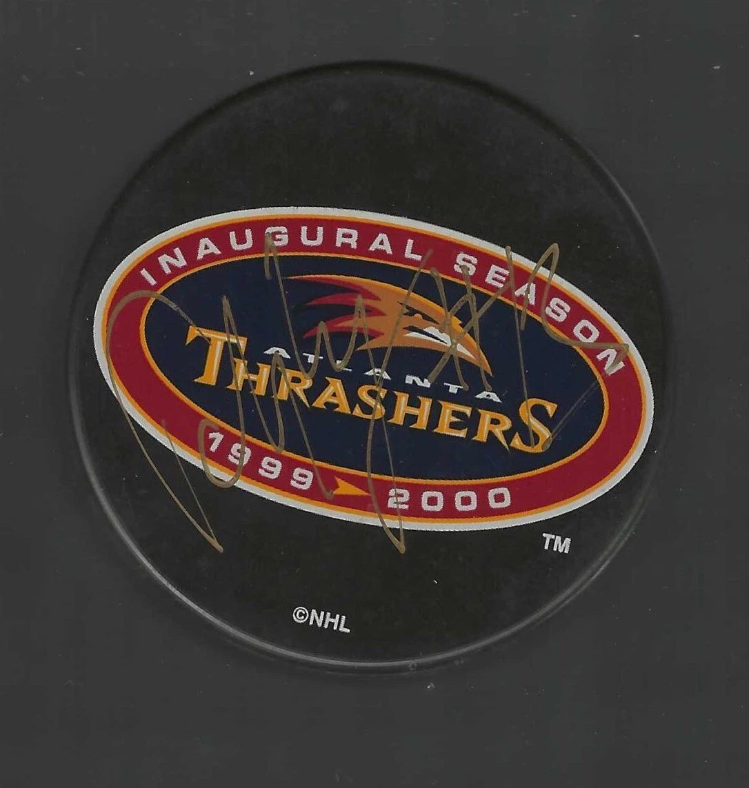 Patrik Stefan Signed Atlanta Thrashers Inaugural Season Puck
