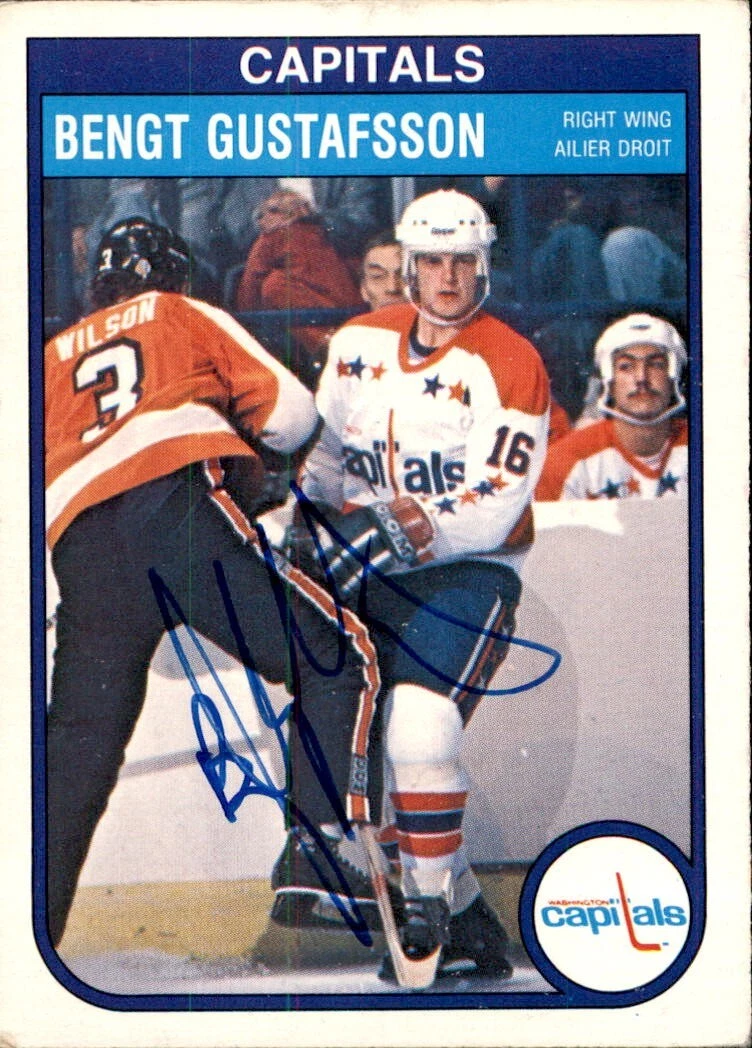 Bengt Gustafsson Signed 1982/83 O-Pee-Chee Card #364 Washington Capitals
