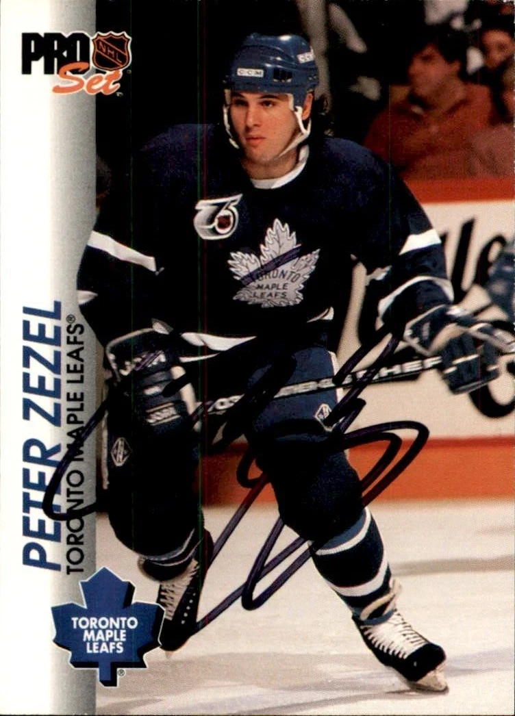 Peter Zezel Signed 1992/93 Pro Set Card #187 Toronto Maple Leafs
