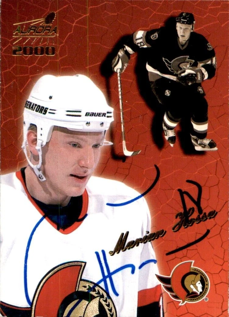 Marian Hossa Signed 1999/00 Pacific Aurora Card #99 Ottawa Senators
