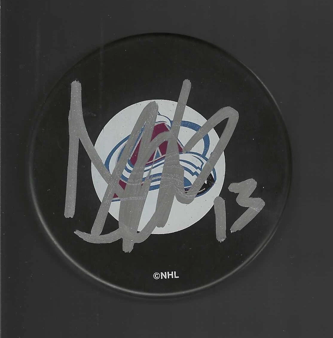 Dan Hinote Signed Colorado Avalanche Large Logo Puck

