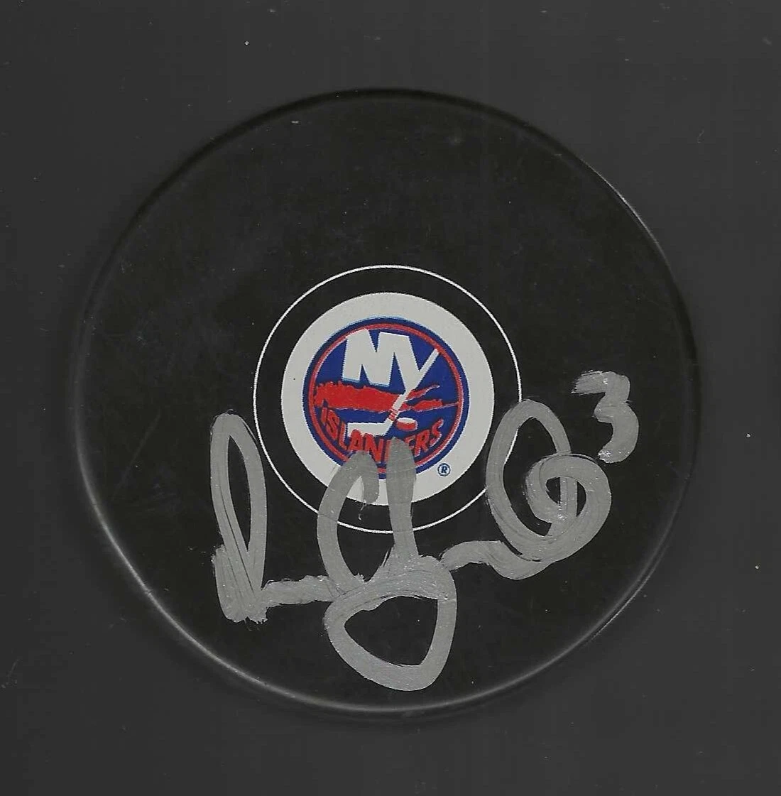 Dean Chynoweth Signed New York Islanders Puck
