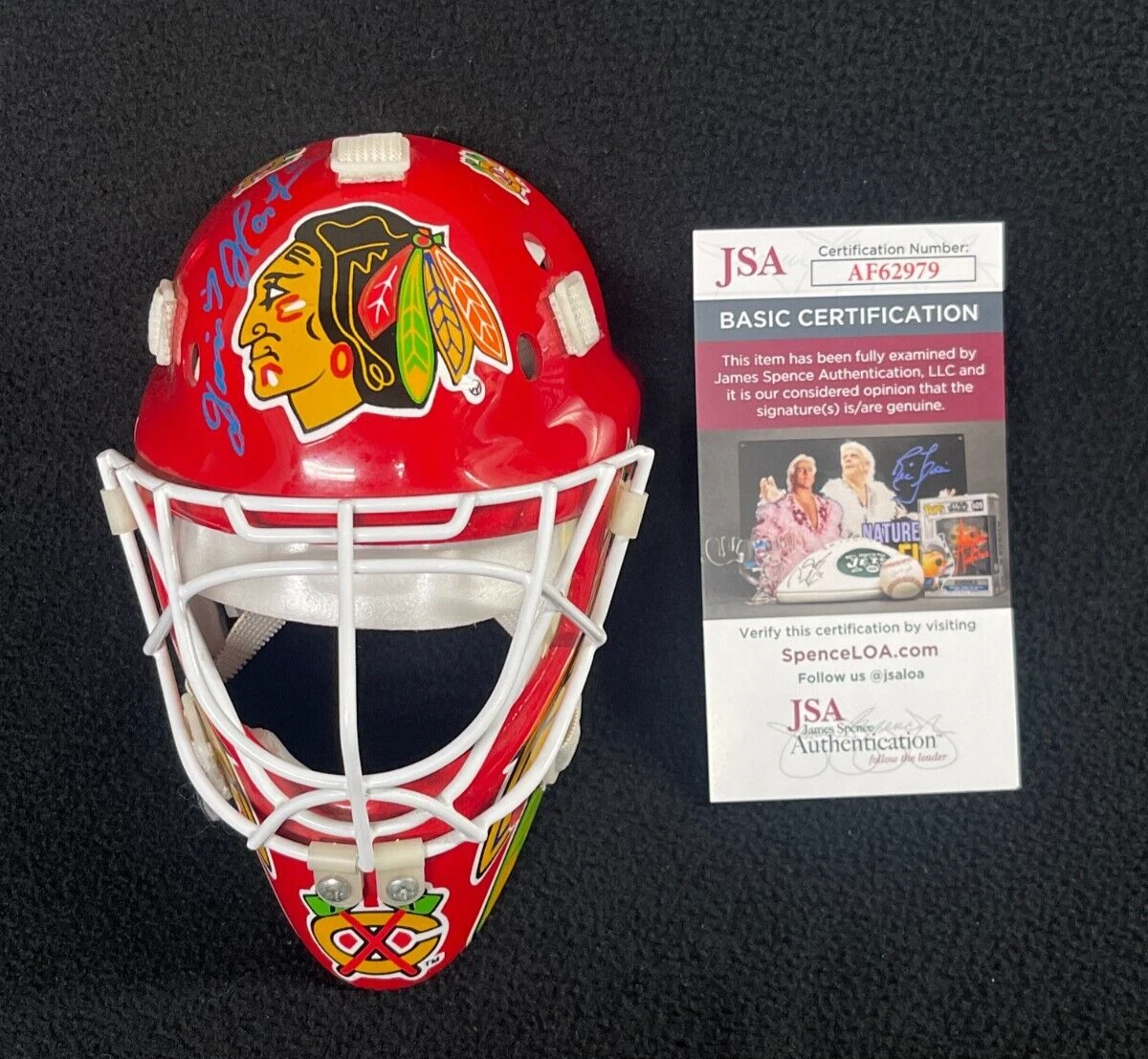 Dominik Hasek Signed Chicago Blackhawks Mini Goalie Mask JSA COA AF62979
