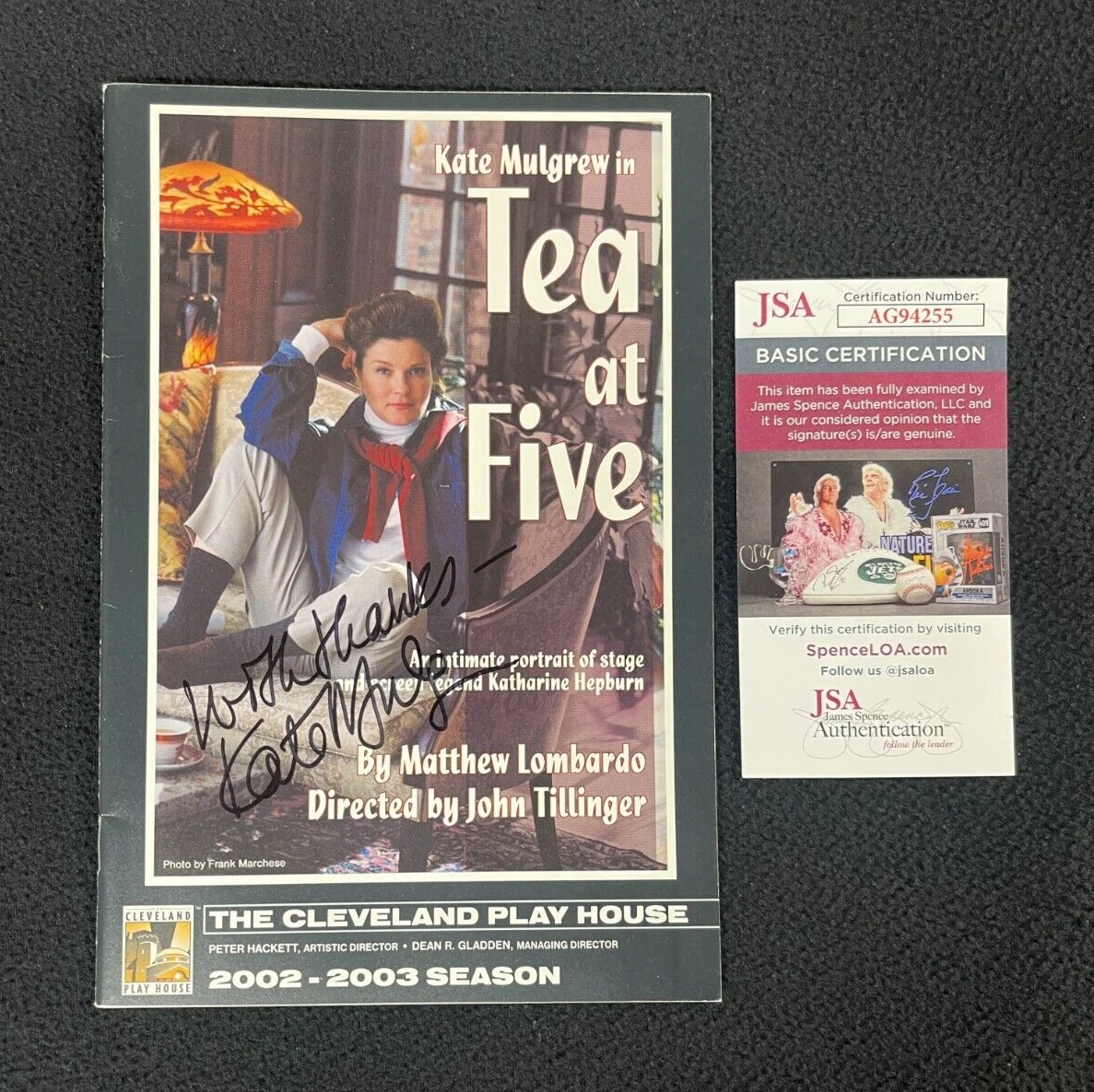 Kate Mulgrew Signed Tea At Five Audrey Hepburn Program JSA COA Star Trek Voyager
