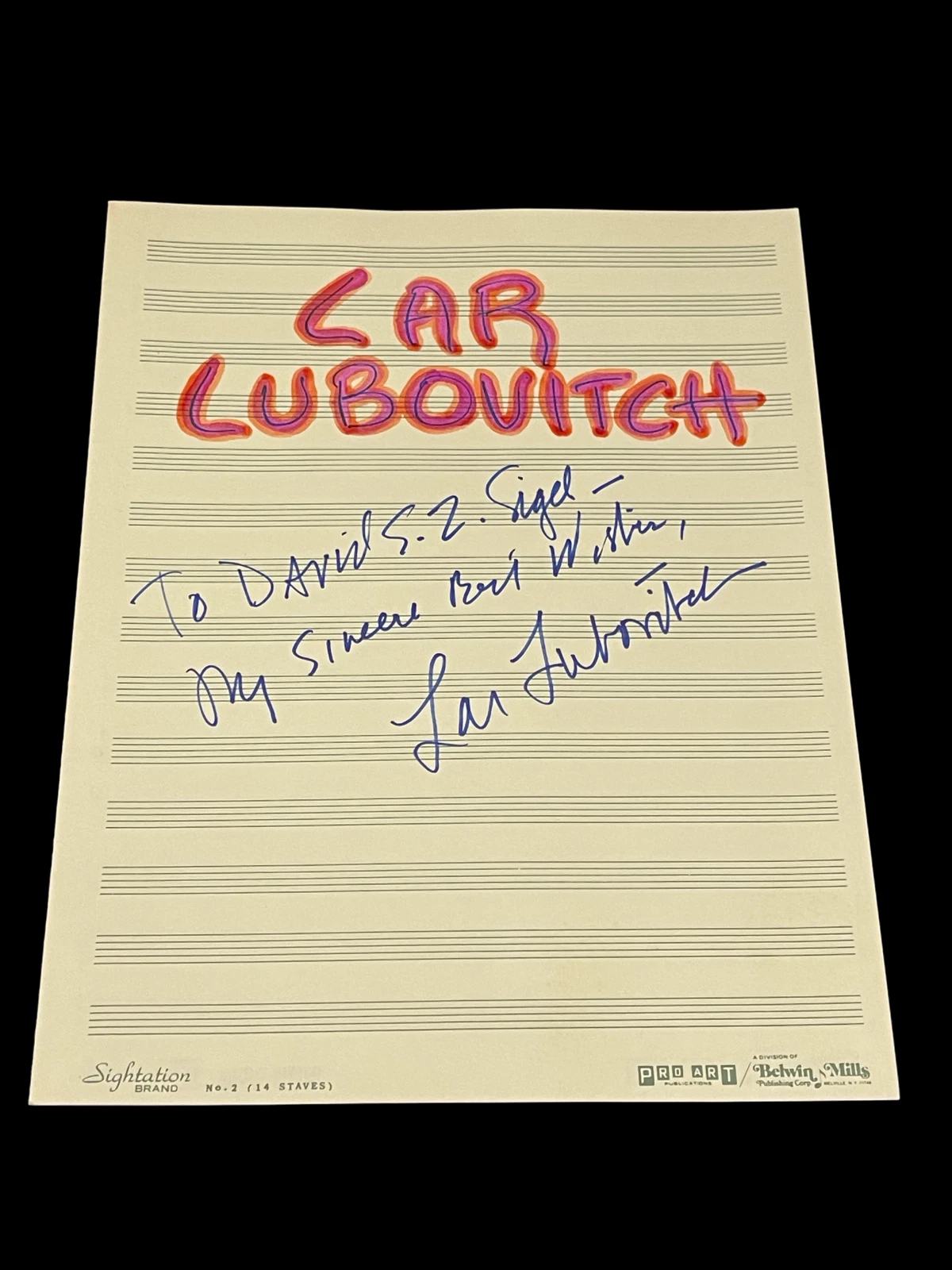 Lar Lubovich Into the Woods Broadway Choreographer Dance Ballet Signed Autograph

